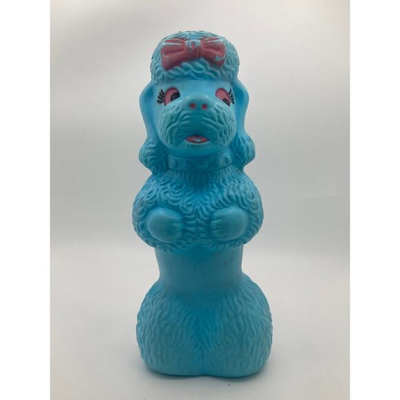 1965 A.J. Renzi Blue Poodle Bank – Retro Kitsch Plastic Coin Bank - Picture 1 of 7